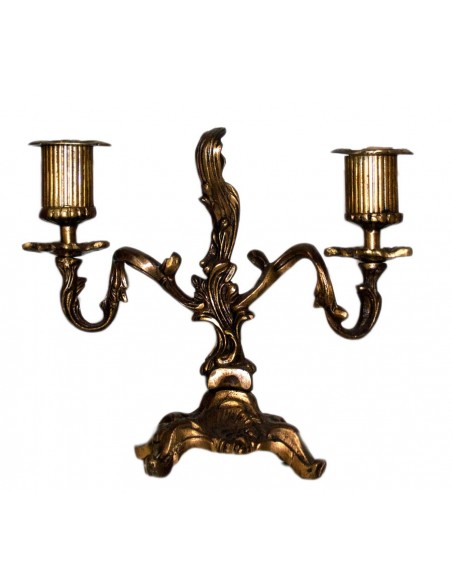 Κηροπήγιο μπρούτζινο χειροποίητο με θέσεις για δύο κεριά