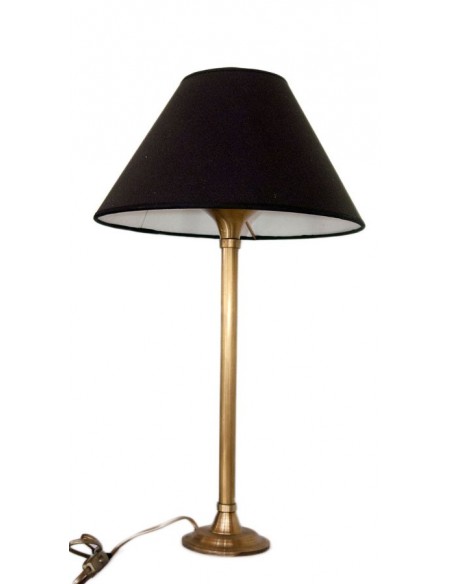 Λάμπα σαλονιού μπρούτζινη με υφασμάτινο καπέλο