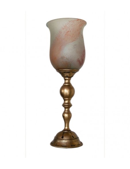 Μονόφωτη λάμπα από μασίφ τορναρισμένο μπρούτζο