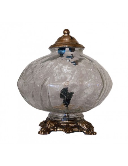 Λάμπα σαλονιού με κρακελέ γυαλί