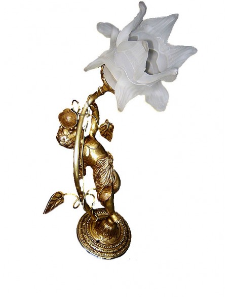 Απλίκα από μασίφ μπρούτζο με σκαλιστή βάση, με σχέδιο παιδακι