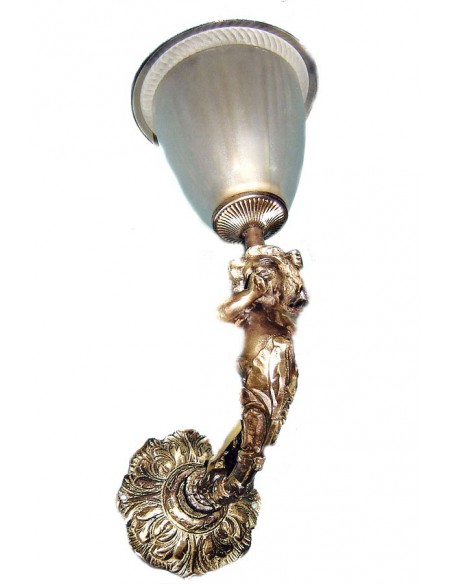 Απλίκα από μασίφ μπρούτζο με σκαλιστή βάση, με σχέδιο παιδακι