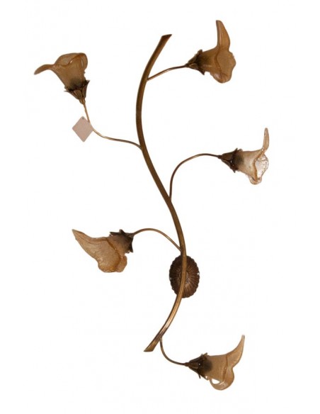 Απλίκα από ανάγλυφη μπρούτζινη σωλήνα , με σχέδιο κλάρα.