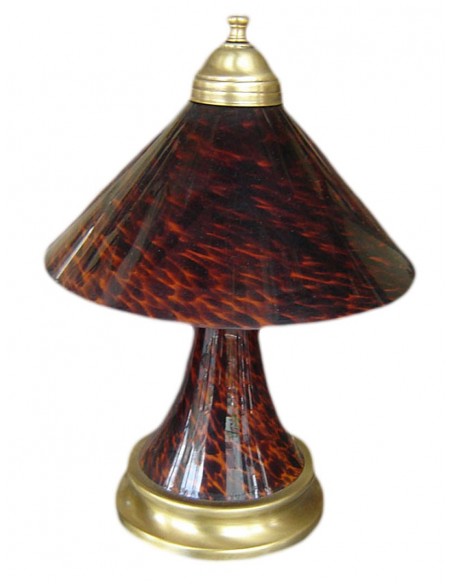 Λάμπα σαλονιού από ορύχαλκο και γυαλί οπαλίνα.