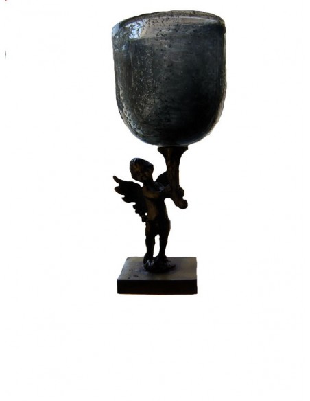 Κηροπήγιο με μασίφ μπρούτζο και φυσητό γυαλί