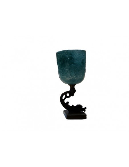 Κηροπήγιο με μασίφ μπρούτζο και φυσητό γυαλί